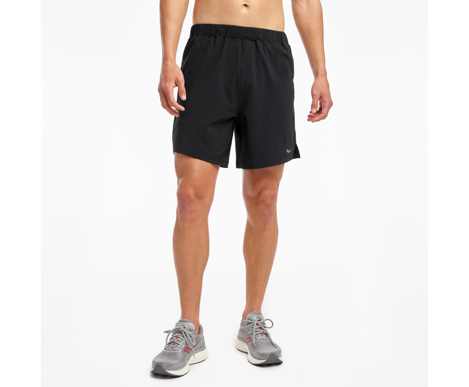 Men's Saucony Outpace 7" Shorts Black | Singapore 657UZGT